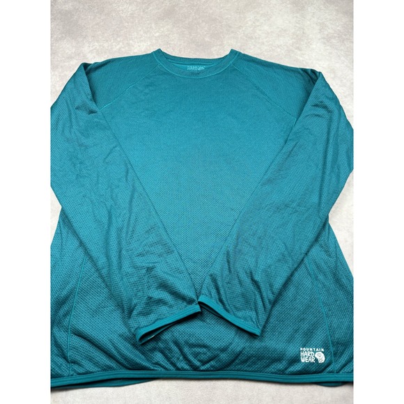 Mountain Hardwear Women L Teal Sleeve Fleece Lined Pullover Shirt Outdoor Active - Picture 10 of 16